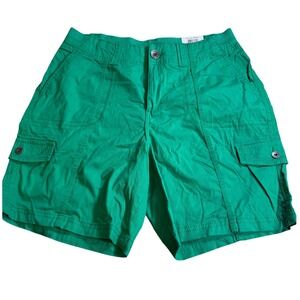 Style & Co Womens Zig Zag Cargo Shorts Bold Emerald Green Mid Rise Size 8 NWT